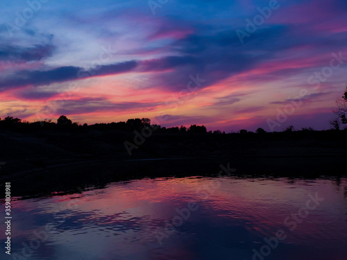 sunset over the lake