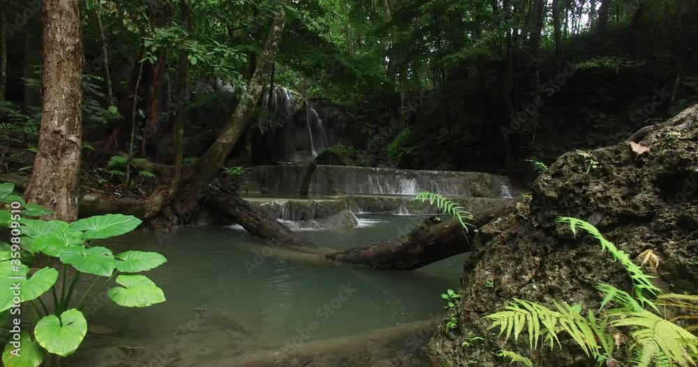 Deep forest Waterfall Mata Ai Jitu Waterfall in Moyo Island, green canyon Deep forest Waterfall Mata Ai Jitu Waterfall in Moyo Island, green canyon