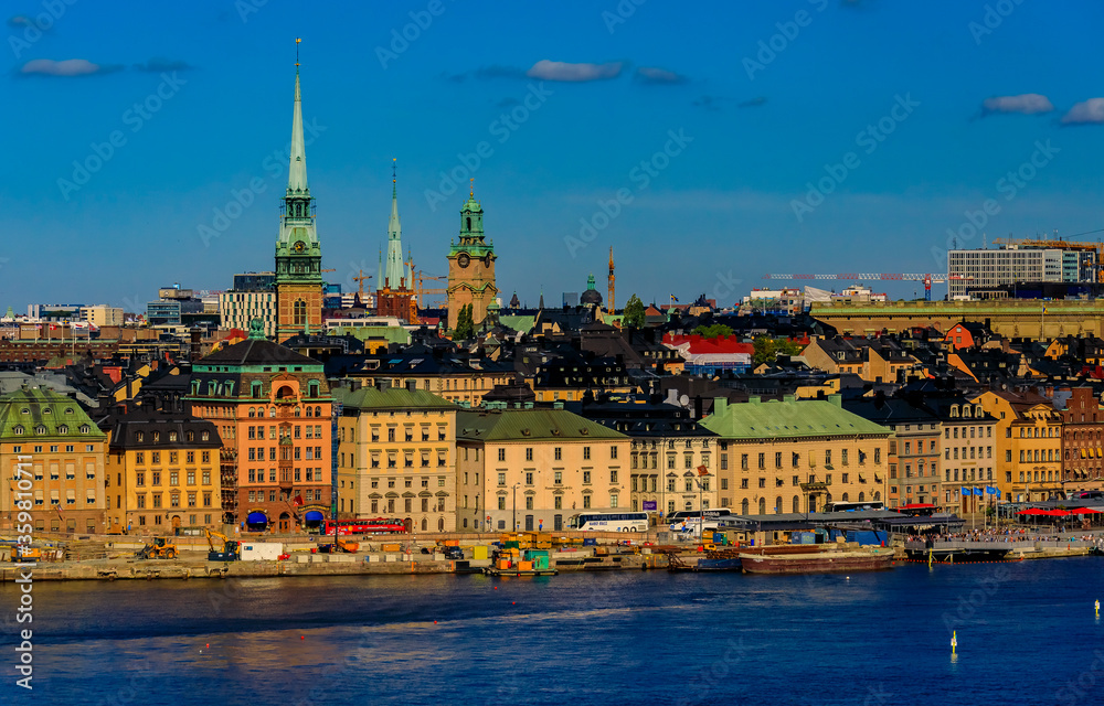 Fototapeta premium View onto Stockholm old town Gamla Stan in Sweden