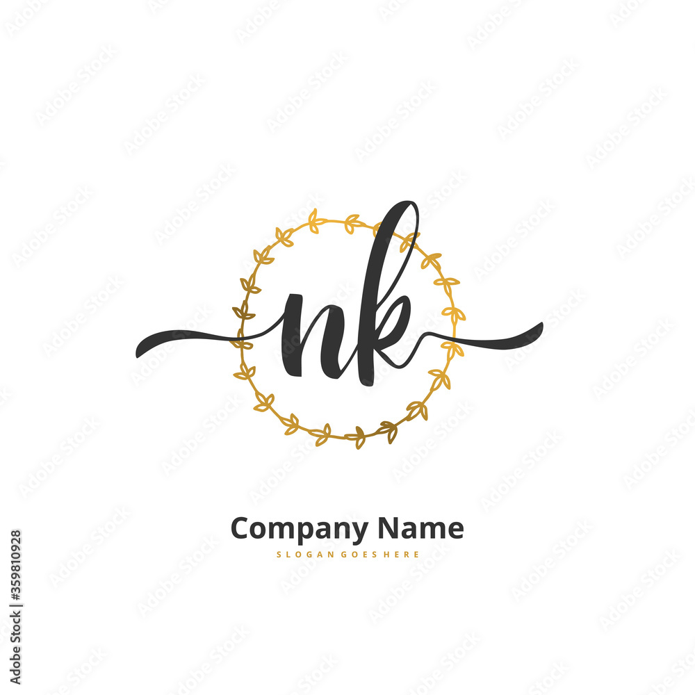 N K NK Initial handwriting and signature logo design with circle. Beautiful design handwritten logo for fashion, team, wedding, luxury logo. N K NK Initial handwriting and signature logo design with circle. Beautiful design handwritten logo for fashion, team, wedding, luxury logo.