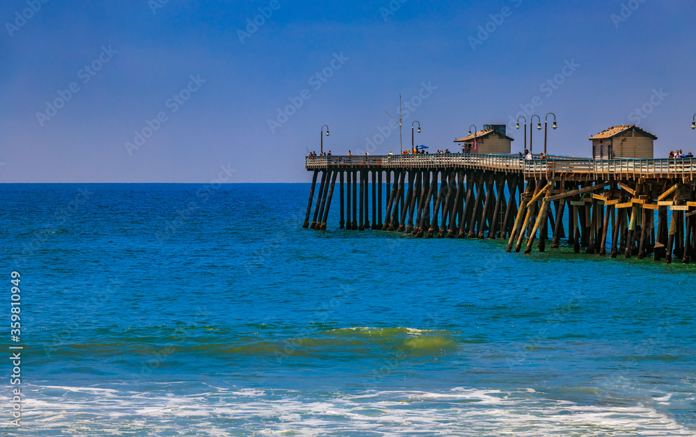 Beach and pier in San Clemente, famous tourist destination in California, USA