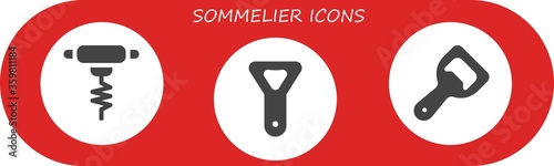 sommelier icon set