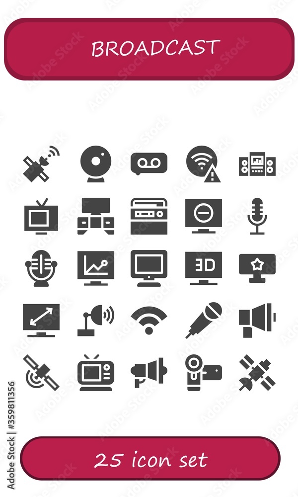 broadcast icon set broadcast icon set