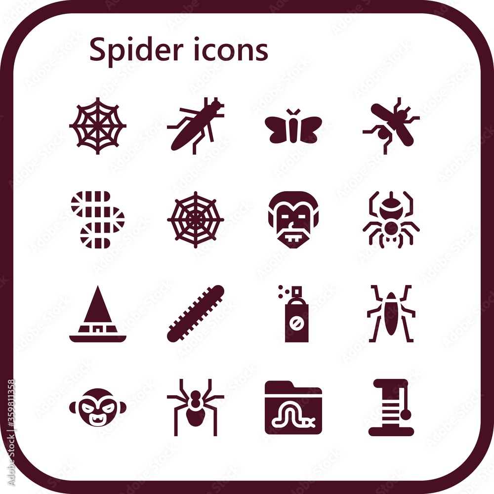 spider icon set