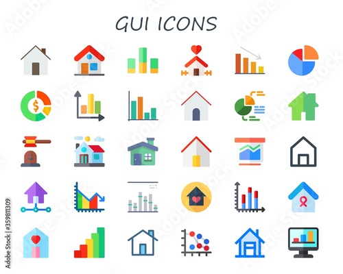 Modern Simple Set of gui Vector flat Icons