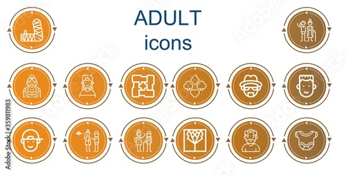Φωτογραφία Editable 14 adult icons for web and mobile