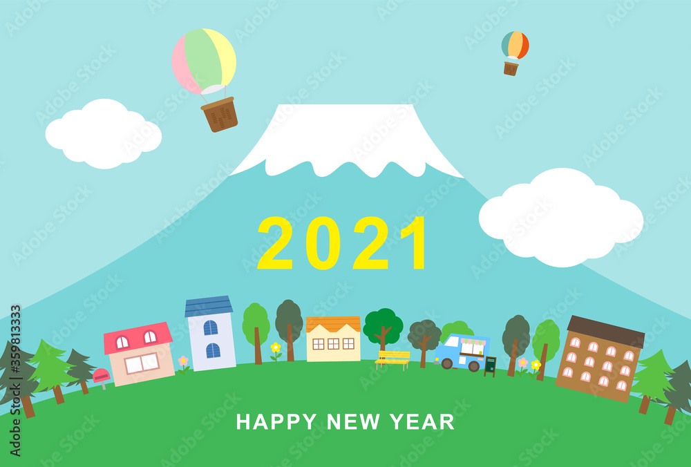 2021年 令和3年 年賀状素材 富士山 2021年 令和3年 年賀状素材 富士山