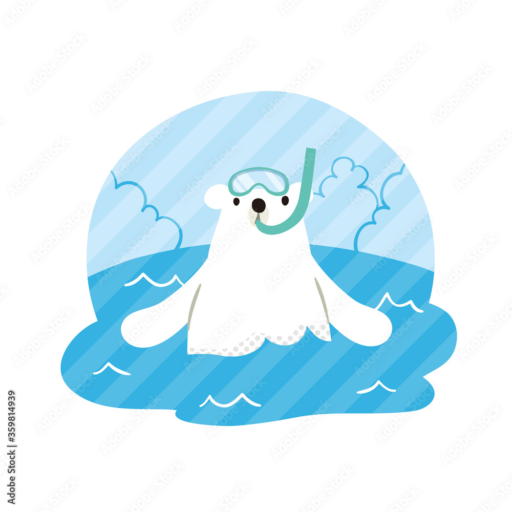 Obraz premium Polar bear summer swim 02