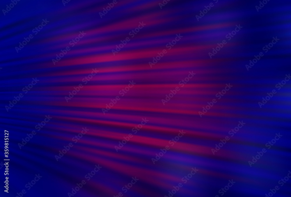 Dark Pink, Blue vector background with stright stripes. Lines on blurred abstract background with gradient. Pattern for ads, posters, banners.
