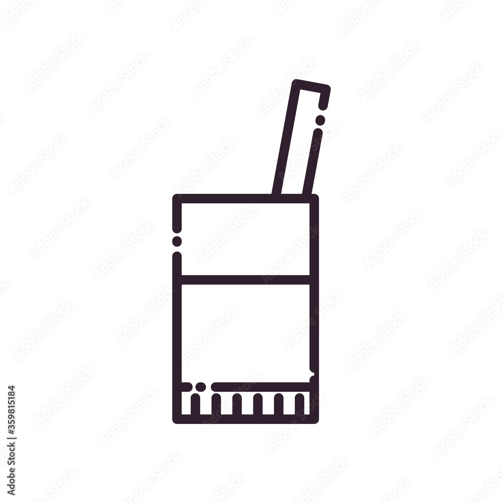 Isolated drink glass line style icon vector design Isolated drink glass line style icon vector design
