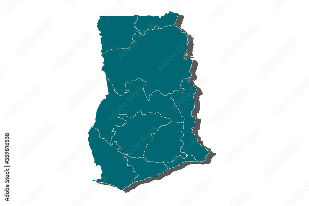 High Detailed Blue Map of Ghana isolated on white background, Map of Ghana - Blue Geometric Rumpled Triangular , Polygonal Design For Your . Vector illustration eps 10. - Vector High Detailed Blue Map of Ghana isolated on white background, Map of Ghana - Blue Geometric Rumpled Triangular , Polygonal Design For Your . Vector illustration eps 10. - Vector