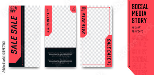 Instagram social media story design template in modern futuristic cool fashion modern cyberpunk tech hype style
