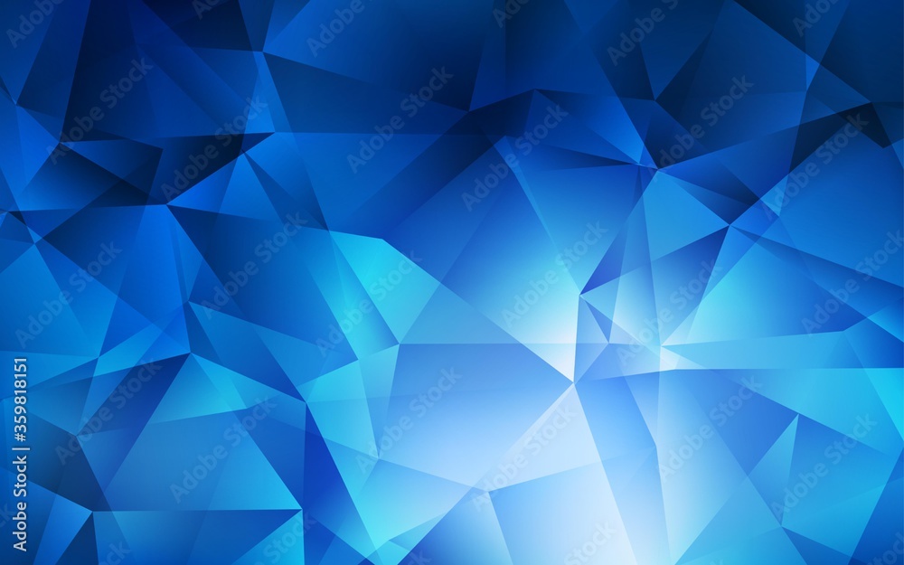 Fototapeta premium Dark BLUE vector gradient triangles texture. A sample with polygonal shapes. Best triangular design for your business.