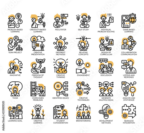 Set of creative learning thin line and pixel perfect icons for any web and app project.
