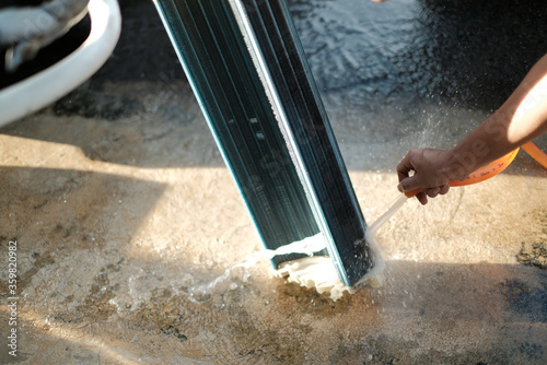 Air Conditioning cleaning, repairing and servicing with copy space
