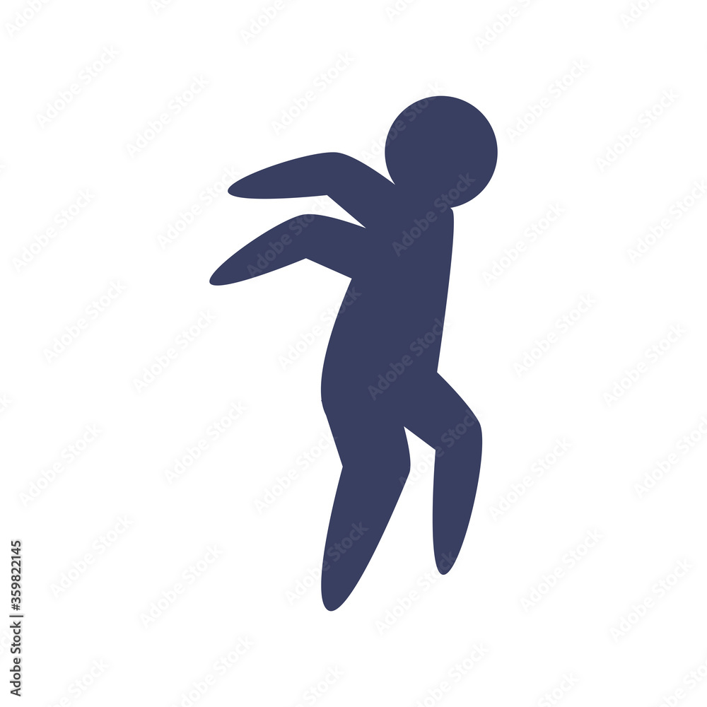 Man avatar running silhouette style icon vector design