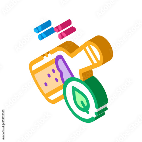 bottle with organic elixir icon vector. isometric bottle with organic elixir sign. color isolated symbol illustration