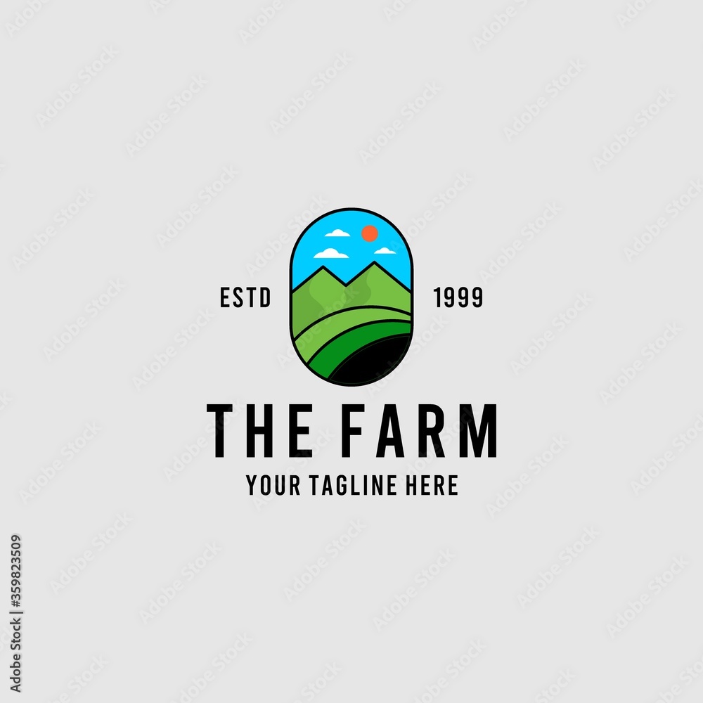 Modern Green Farm logo design