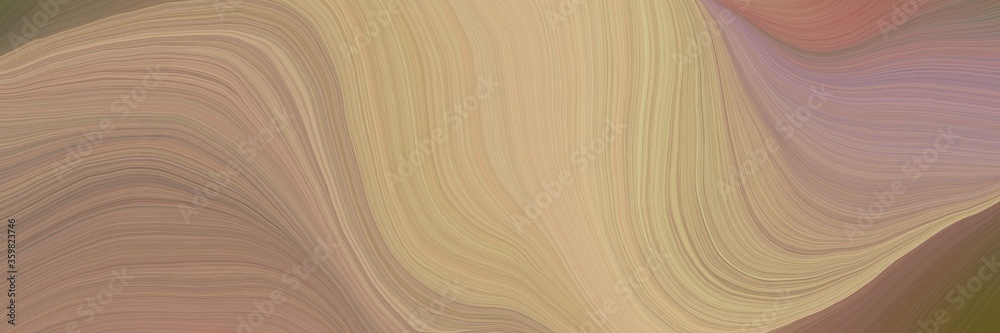 soft abstract art waves graphic with smooth swirl waves background illustration with rosy brown, tan and dark olive green color