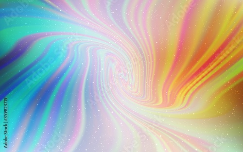 Light Blue, Yellow vector texture with milky way stars. Space stars on blurred abstract background with gradient. Template for cosmic backgrounds.