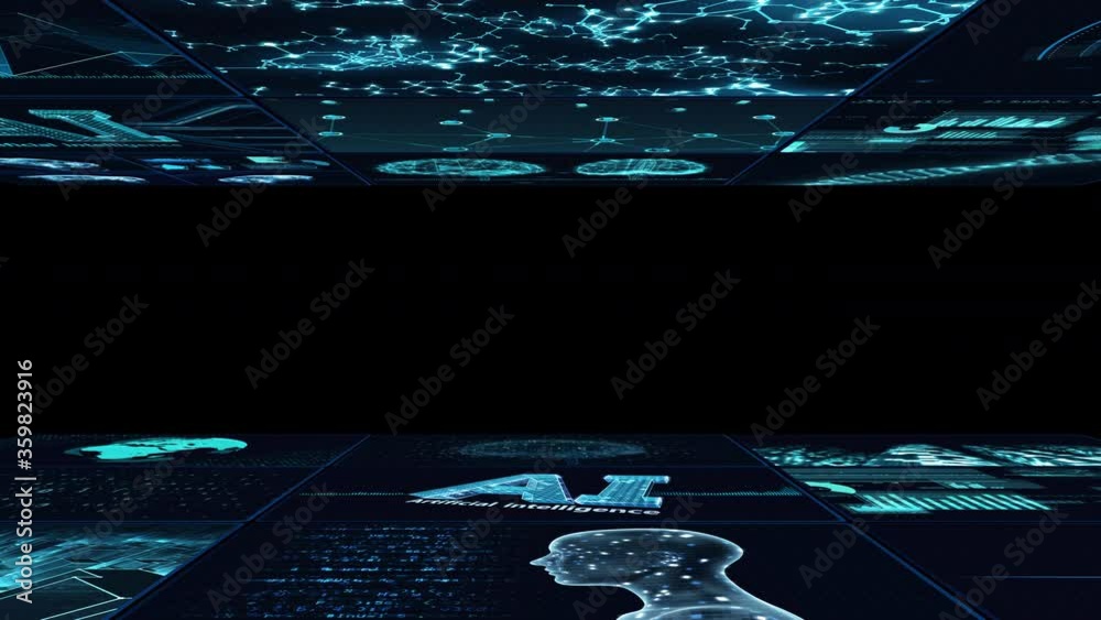 Digital Network Technology AI artificial intelligence data concepts Background.