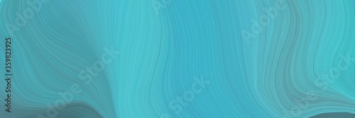 soft abstract art waves graphic with modern soft curvy waves background design with medium turquoise, blue chill and teal blue color