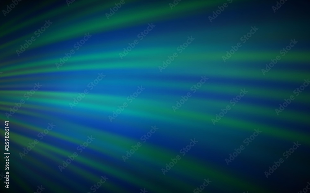 Dark BLUE vector background with bent lines. A shining illustration, which consists of curved lines. Brand new design for your ads, poster, banner.