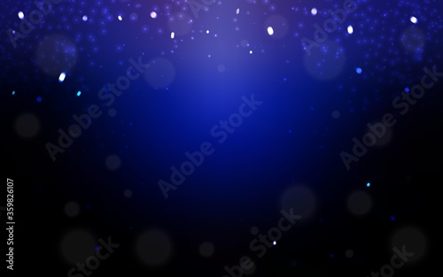 Dark BLUE vector pattern with christmas snowflakes. Glitter abstract illustration with crystals of ice. Pattern for new year leaflets.
