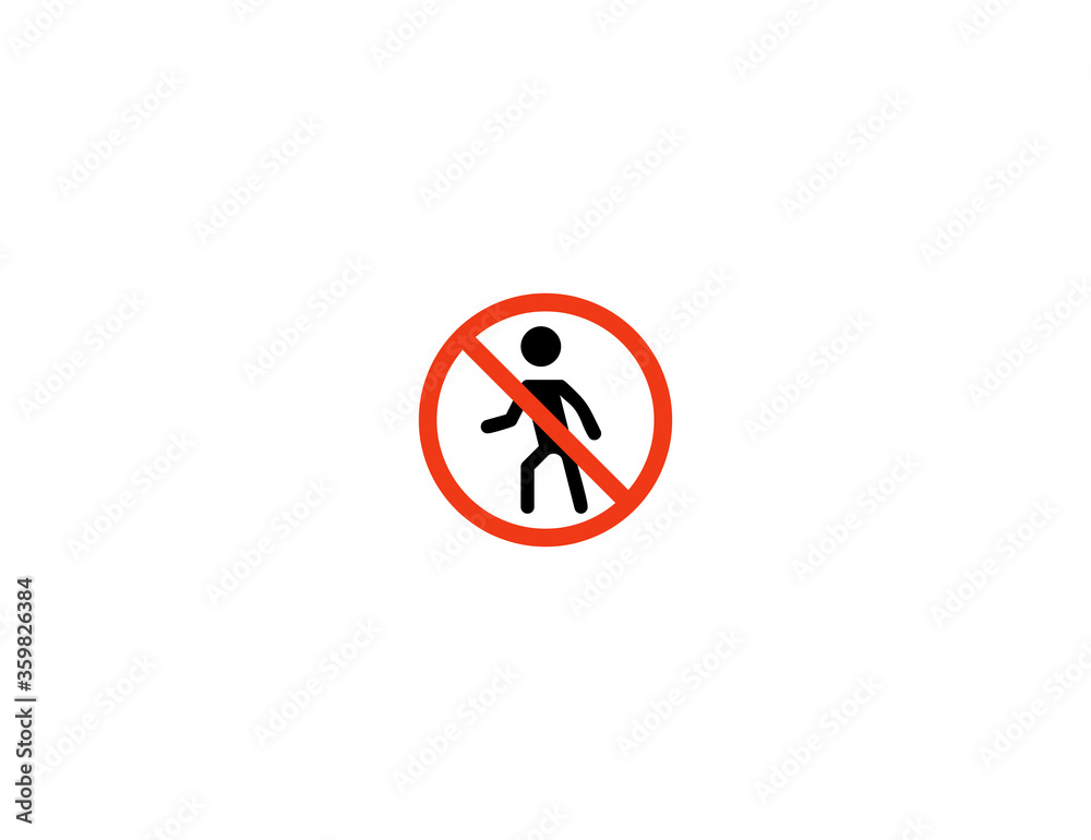 No Pedestrians vector flat icon. No People Sign. Isolated No Walking Symbol emoji illustration symbol No Pedestrians vector flat icon. No People Sign. Isolated No Walking Symbol emoji illustration symbol