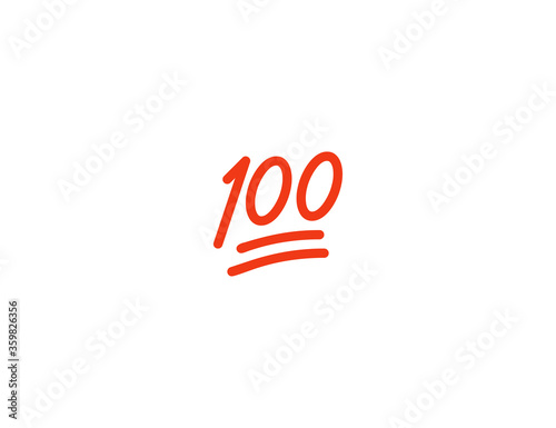 Hundred Points vector flat icon. Perfect Score Symbol. Isolated 100 Points emoji illustration symbol