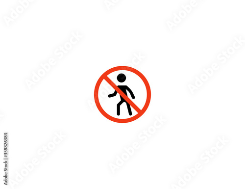 Free Download No Pedestrians vector flat icon. No People Sign. Isolated No Walking Symbol emoji illustration symbol - GFXLoad