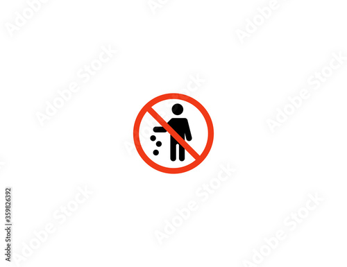 Free Download No Littering vector flat icon. Isolated Do Not Litter Sign emoji illustration symbol - GFXLoad