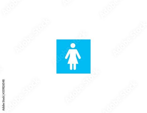 Women vector flat icon. Female, Women’s Room. Isolated Womens Toilet, Restroom emoji illustration symbol