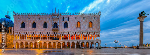 Doge's Palace at St. Mark's Square in Venice Italy at sunrise
