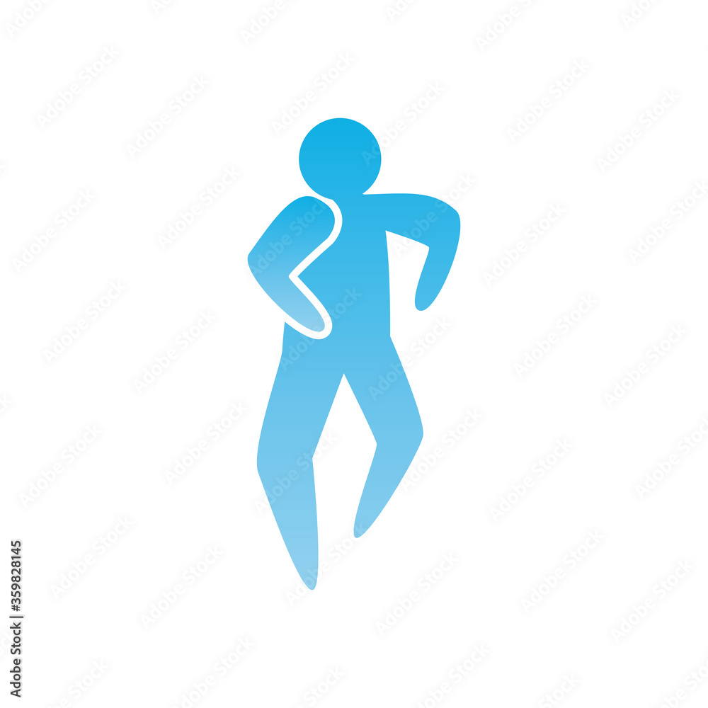 Man avatar running gradient style icon vector design Man avatar running gradient style icon vector design