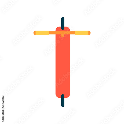 Red scooter look over or top view.