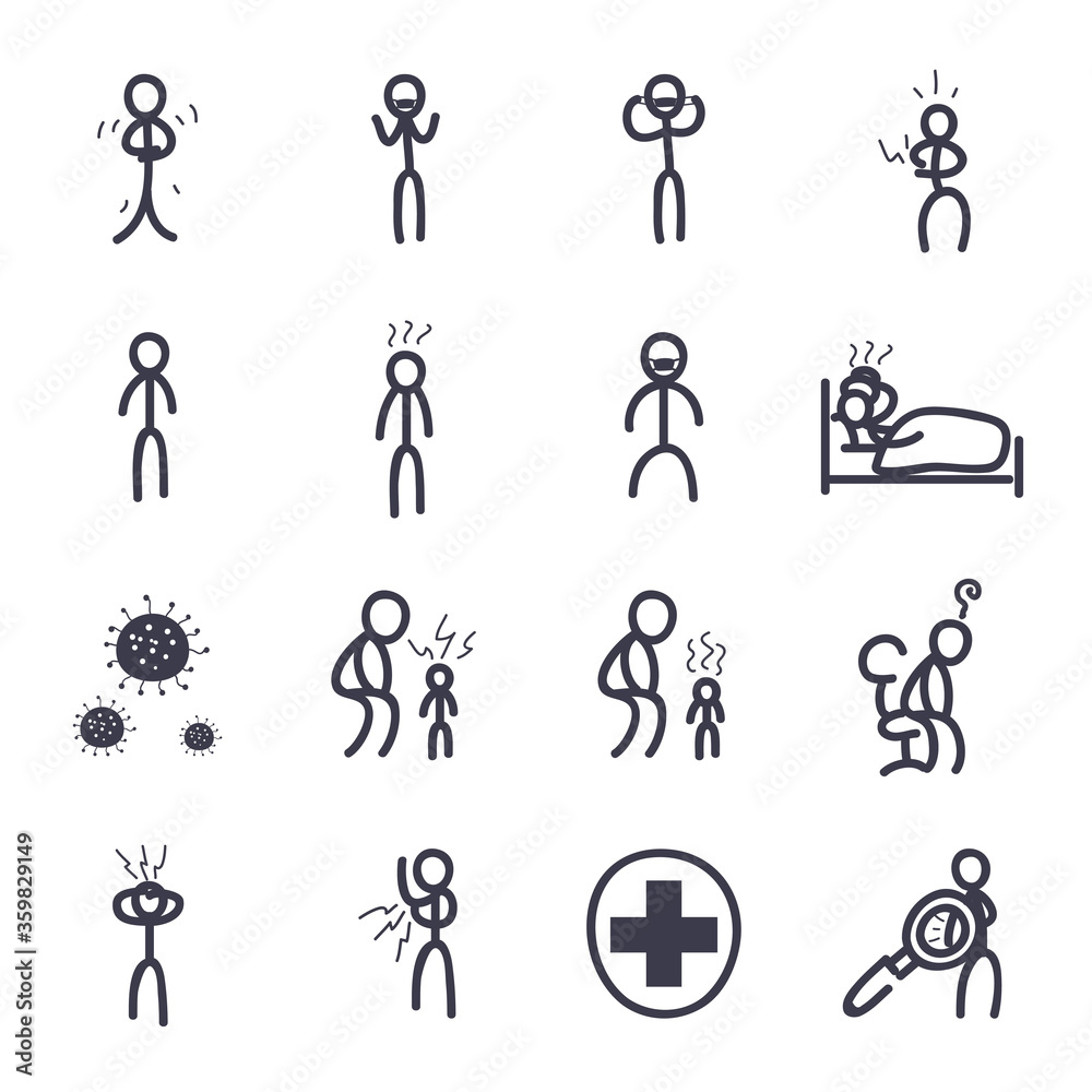 Medical care and covid 19 virus fill style icon set vector design Medical care and covid 19 virus fill style icon set vector design