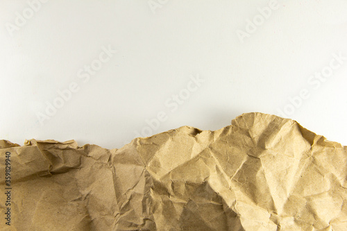 Sheet paper, crumpled paper, used as a background space for advertising messages, design, blank text space