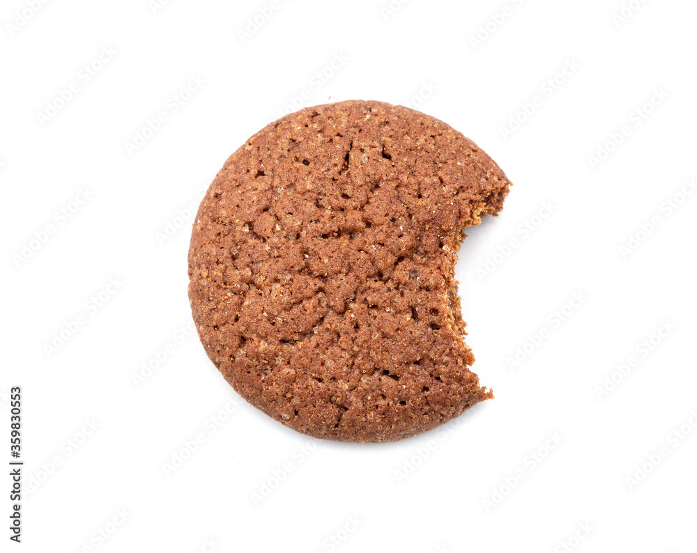 Single round ginger biscuit with crumbs Single round ginger biscuit with crumbs