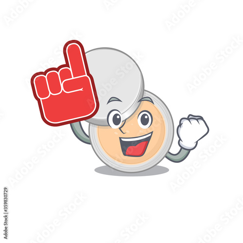 Jar powder makeup in cartoon picture design with Foam finger