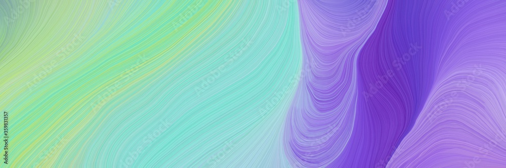 Obraz premium colorful vibrant background graphic with modern curvy waves background illustration with pastel blue, slate blue and medium purple color