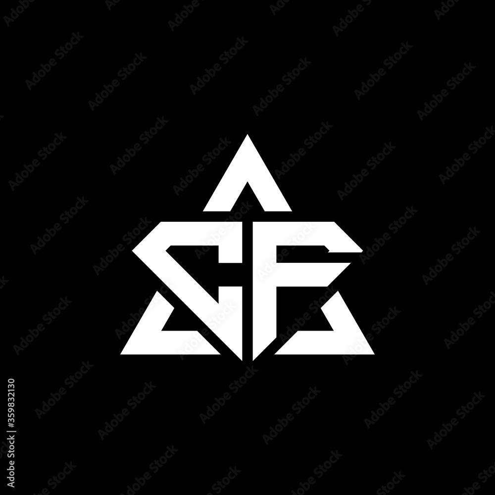 CF monogram logo with diamond shape and triangle outline CF monogram logo with diamond shape and triangle outline