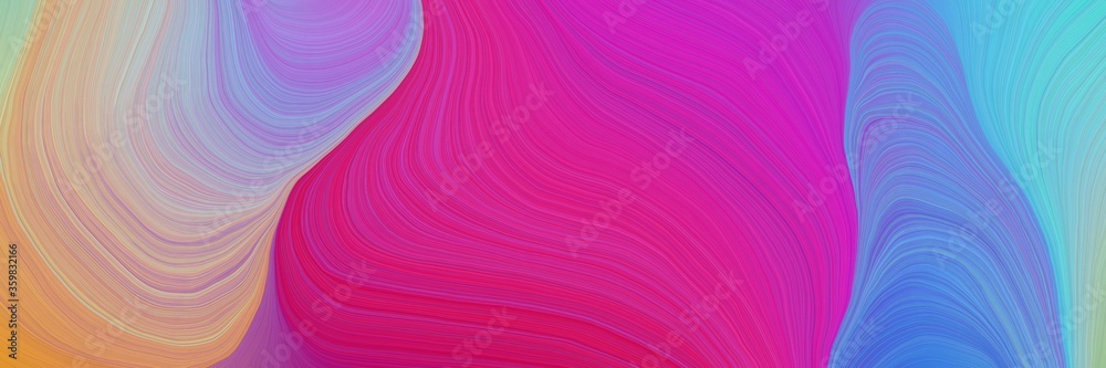 colorful vibrant abstract art waves graphic with modern waves background illustration with medium violet red, pastel blue and pastel purple color