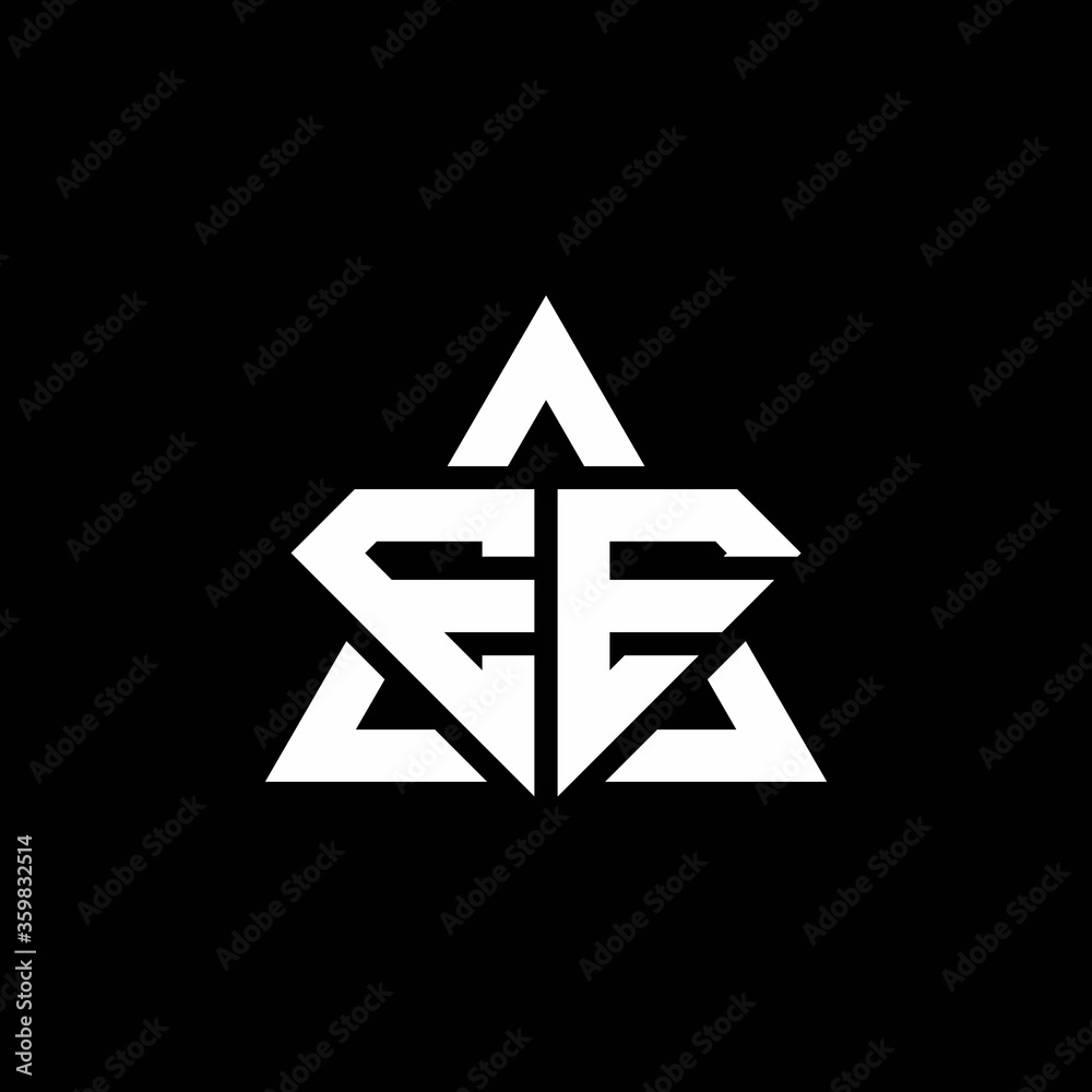 EE monogram logo with diamond shape and triangle outline EE monogram logo with diamond shape and triangle outline