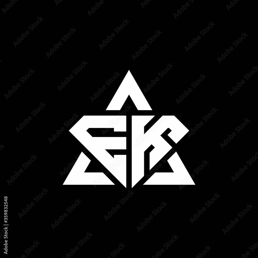 EK monogram logo with diamond shape and triangle outline EK monogram logo with diamond shape and triangle outline
