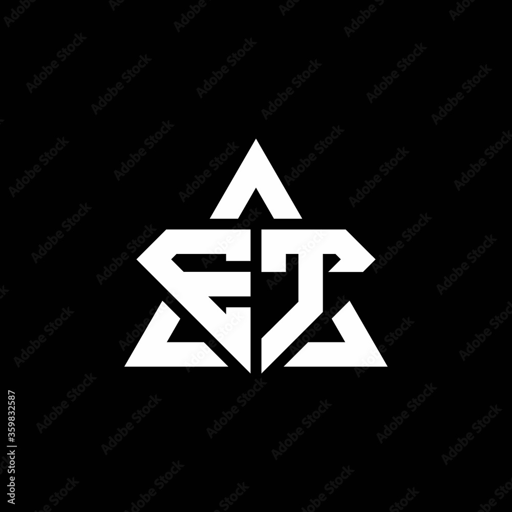 ET monogram logo with diamond shape and triangle outline ET monogram logo with diamond shape and triangle outline