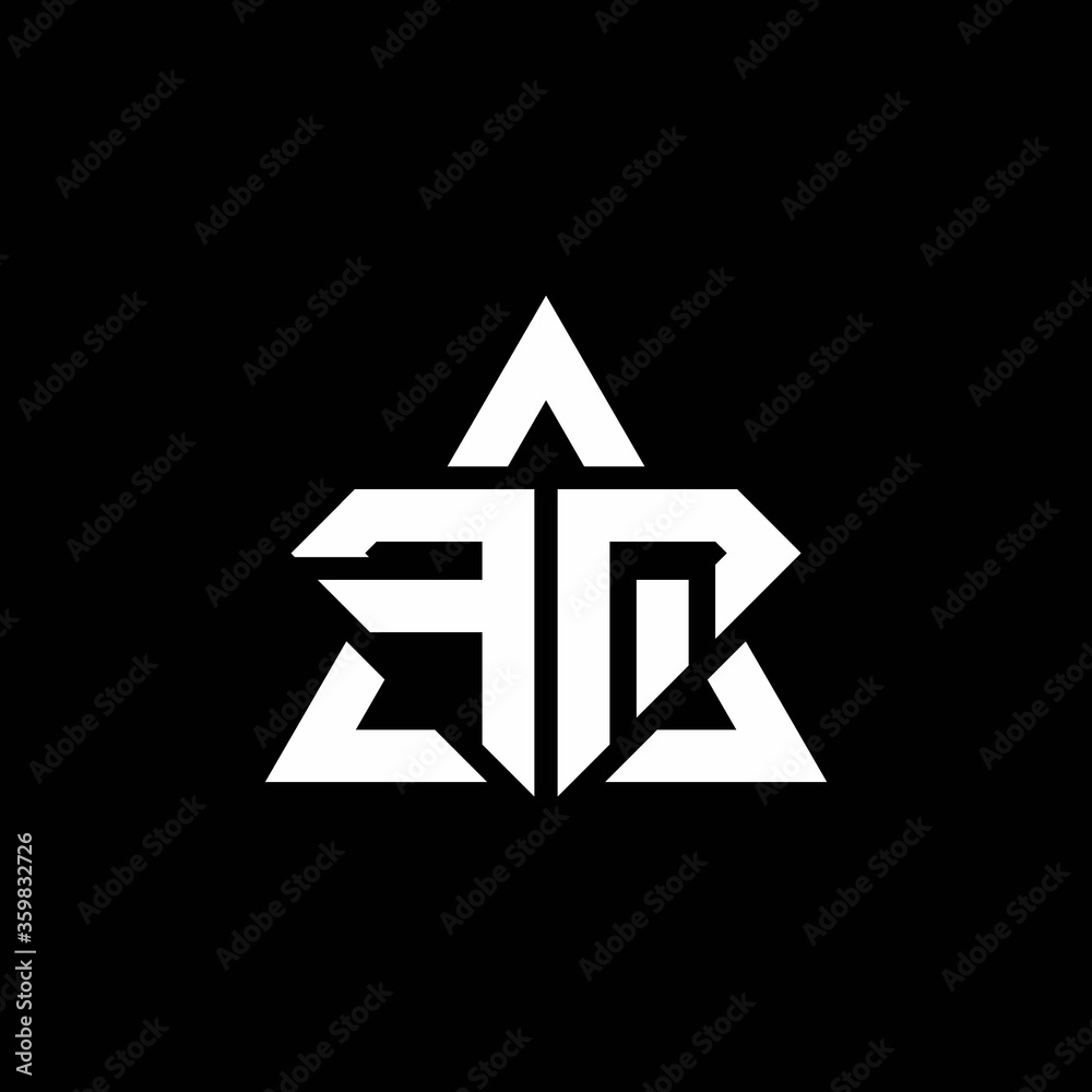 FQ monogram logo with diamond shape and triangle outline FQ monogram logo with diamond shape and triangle outline
