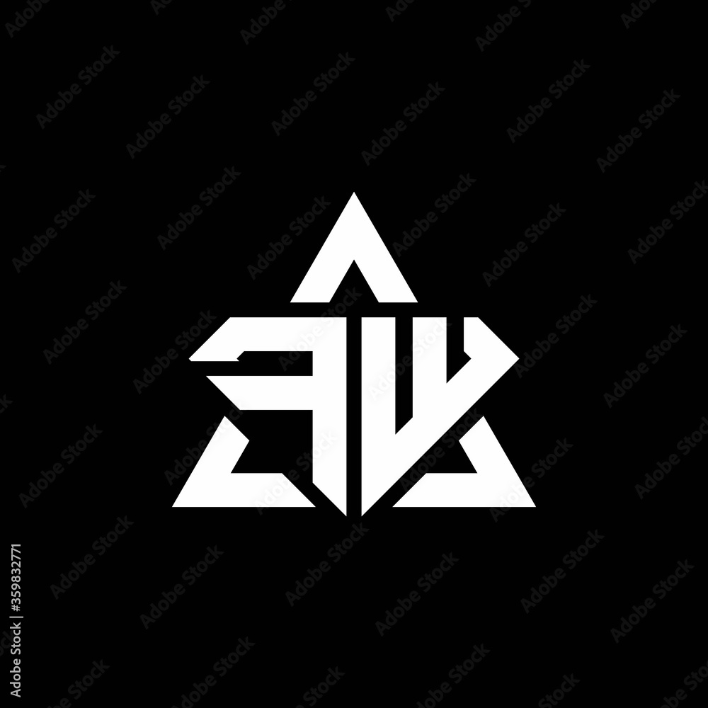 FW monogram logo with diamond shape and triangle outline FW monogram logo with diamond shape and triangle outline