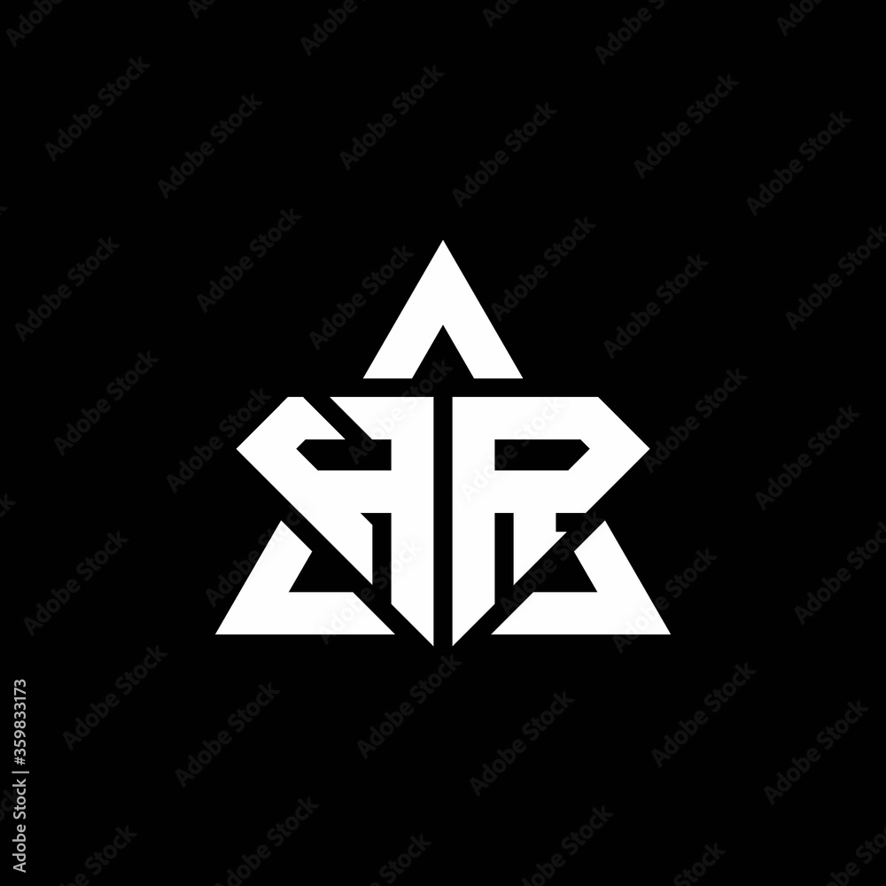 HR monogram logo with diamond shape and triangle outline HR monogram logo with diamond shape and triangle outline