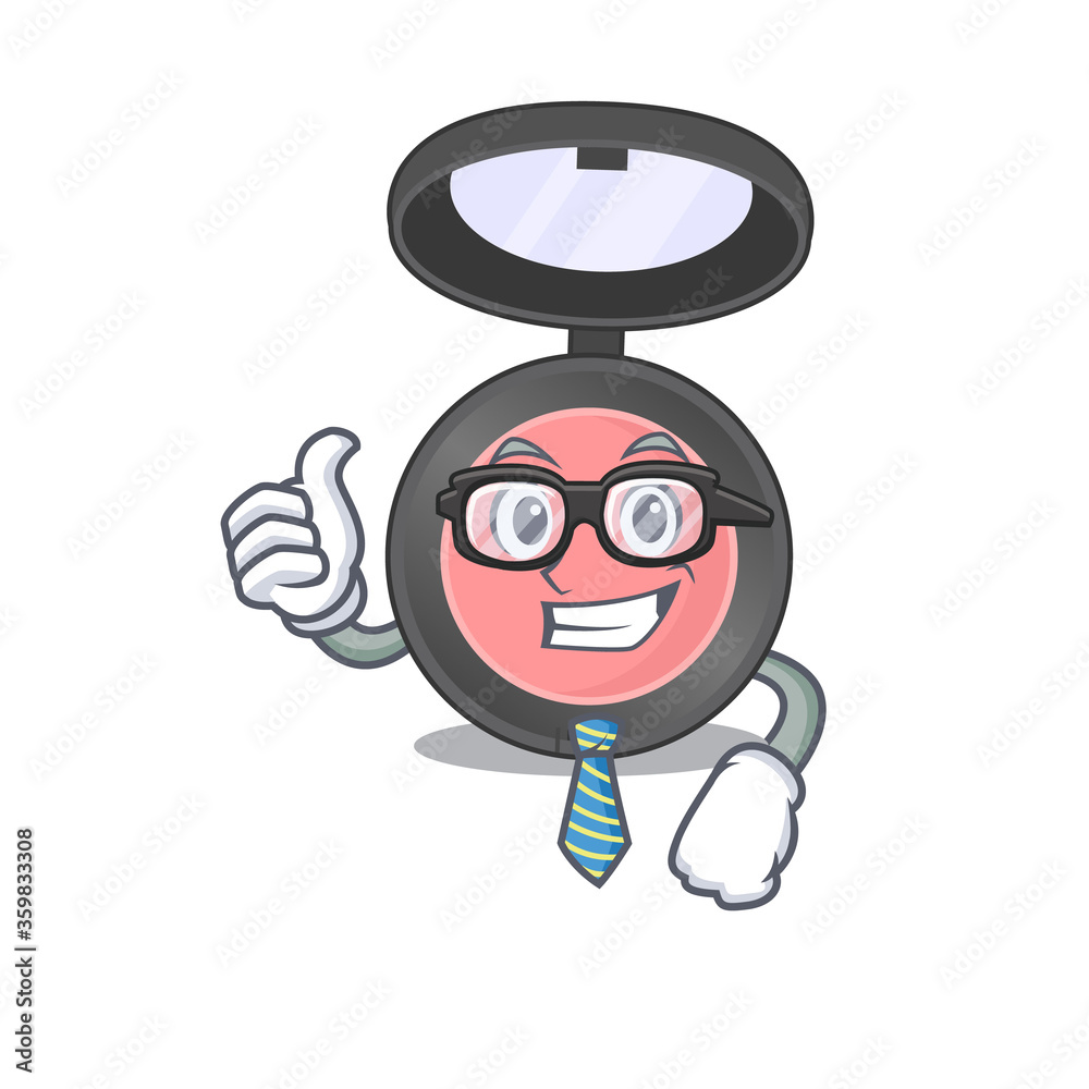 cartoon mascot style of pink blusher Businessman with glasses and tie cartoon mascot style of pink blusher Businessman with glasses and tie